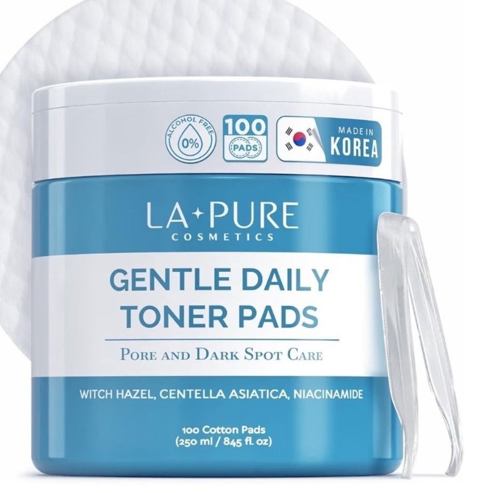 La Pure Cosmetics Gentle Daily Toner Pads 100ct Pore Dark Spot Care Niacinamide